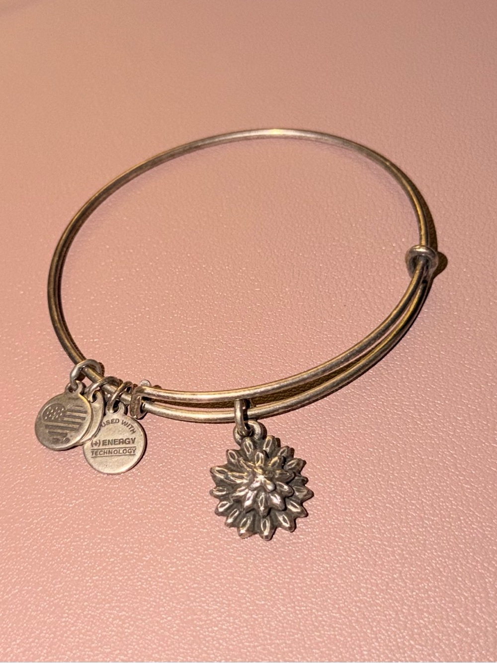 Alex and Ani Snowflake Charm Expandable Wire Bangle Bracelet | Rafaelian Silver